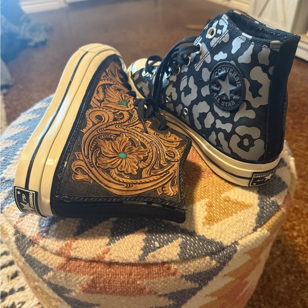 Converse High-Tops with Black and Brown Patterns